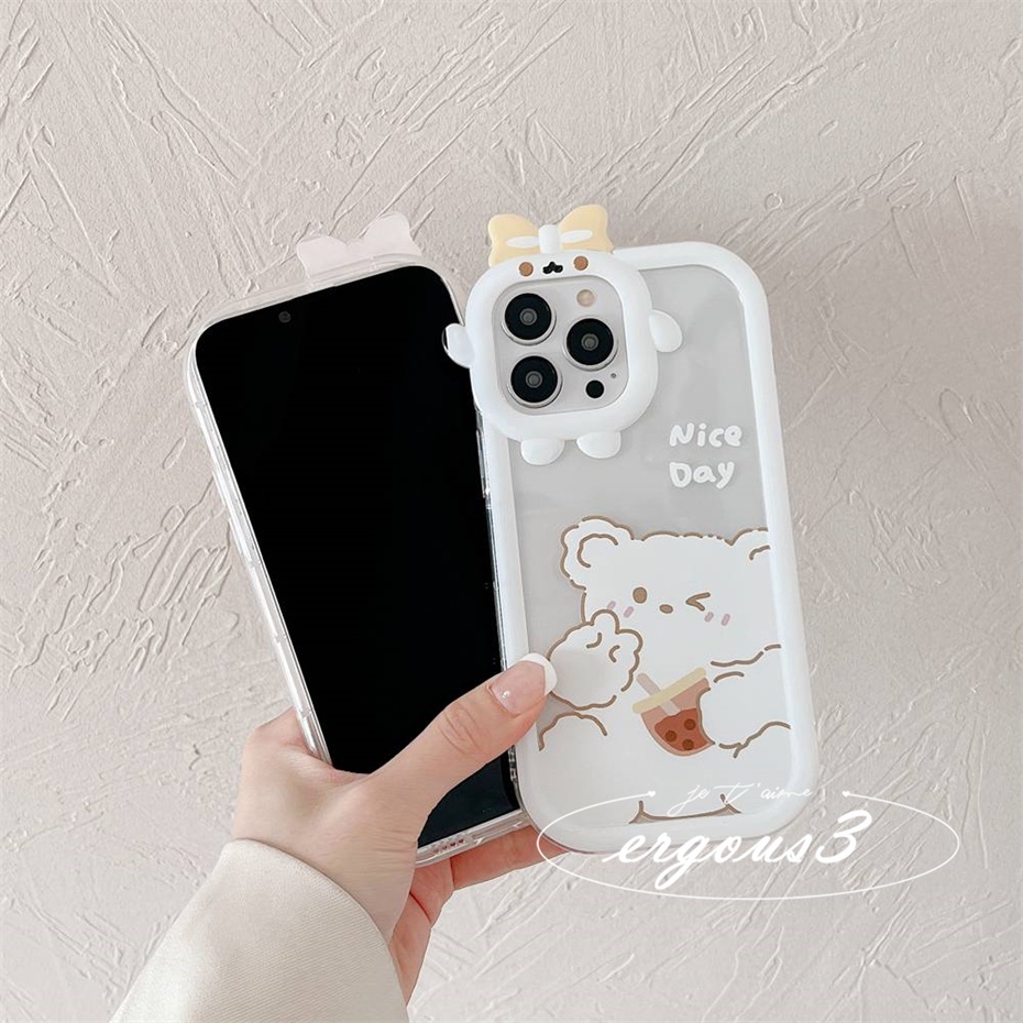 Ốp Điện Thoại Mềm Hình Trà Sữa Gấu Hoạt Hình Cho iPhone 14 13 12 11 Pro Max SE2020 X XR Xs Max 7 8 6 6s +