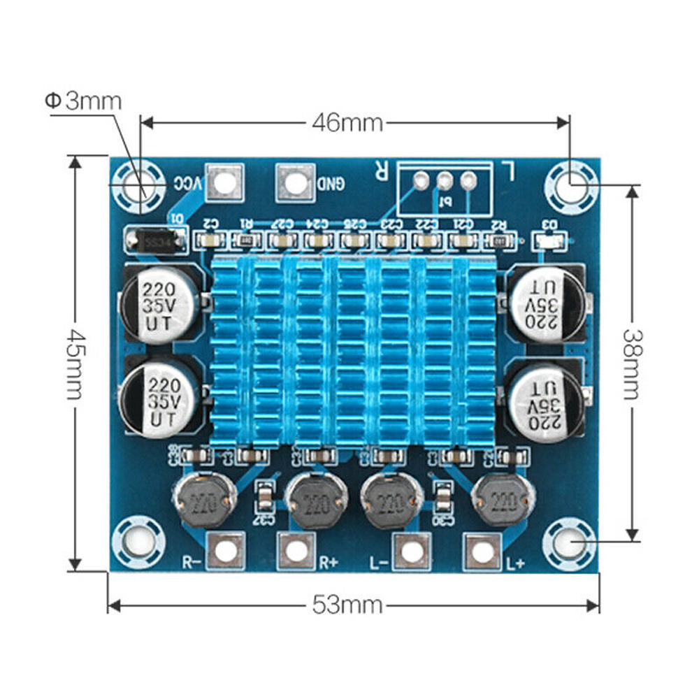 Bảng khuếch đại âm thanh kỹ thuật số với độ phân giải cao 2 kênh C6-001 TPA3110 XH-A232 DC8-26V 2*30W