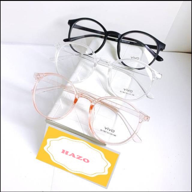 Mắt Kính Gọng Cận Form Tròn Thời Trang Unisex Dễ Thương Siêu Hot - Hazo