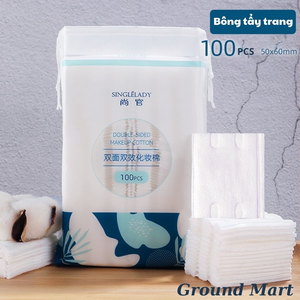Bông tẩy trang 3 lớp SINGLELADY túi 100 miếng hàng nội địa Trung