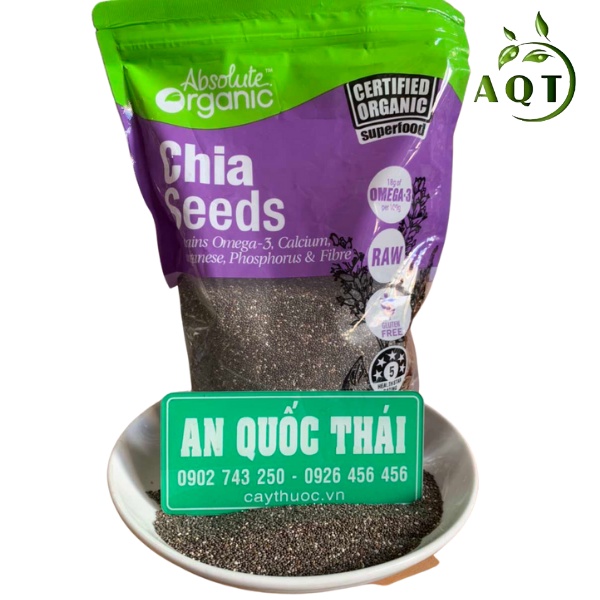 Hạt Chia Úc Absolute Organic 500g [NHẬP KHẨU CHÍNH HÃNG] Date Mới, Hàng Đẹp, Chia Seeds Giảm Cân