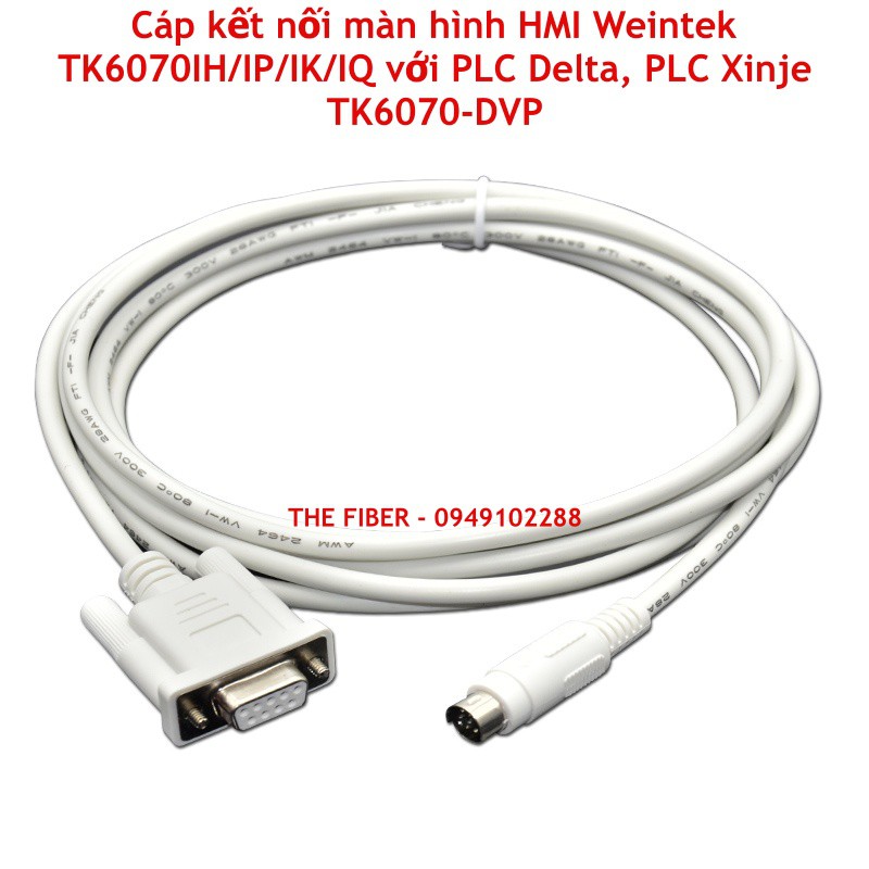 Cáp kết nối màn hình HMI Weintek TK6070IH/IP/IK/IQ với PLC Delta, PLC Xinje TK6070-DVP