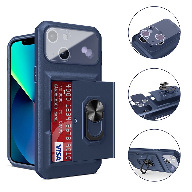 iPhone 11 ốp lưng Card Holder Armor Hard Case iPhone 11 Pro Max iPhone 7 8 7 Plus 8 Plus iPhone X XS XR XS Max Metal Car Magnetic Ring Bracket Fashion Casing