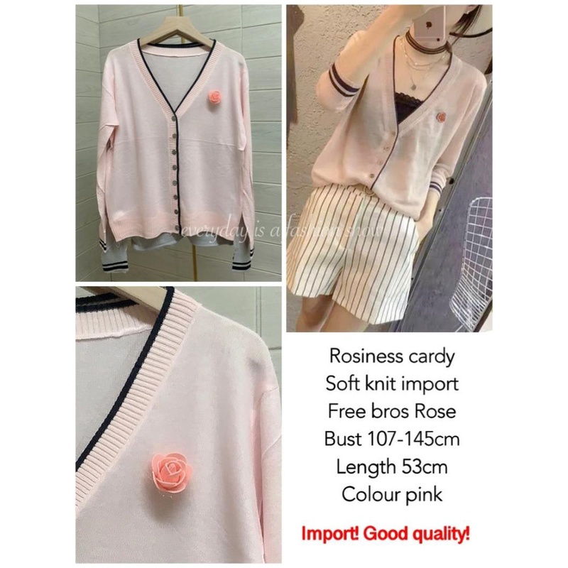 Áo khoác Cardigan dệt kim phối tua rua có túi || Bán sỉ Áo Cardigan màu hồng nhập khẩu chất lượng cao cho nữ 0141
