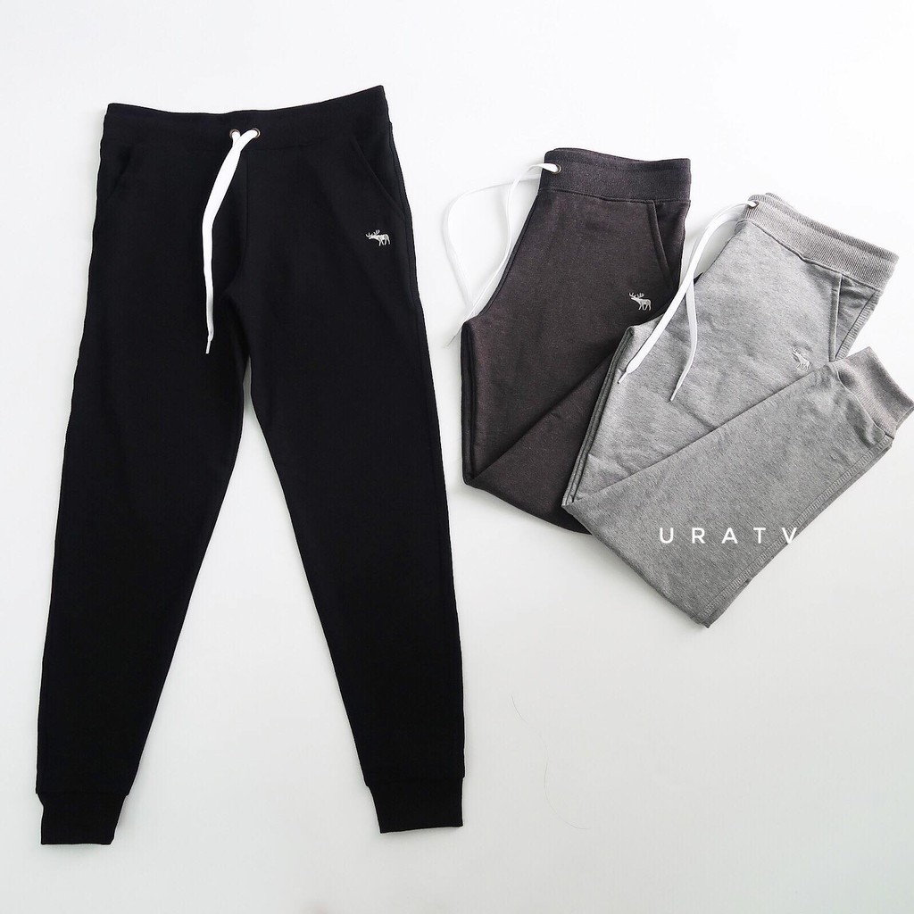 [FREESHIP - ẢNH THẬT] Quần JOGGER nỉ thêu TRƠN ABER ống bo thể thao