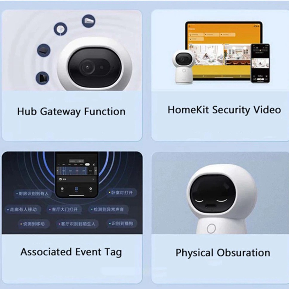 Camera thông minh Aqara G3 bản Quốc Tế  - Camera Xoay 360 độ nét 2K, Nhận diện cử chỉ, tương thích Apple HomeKit