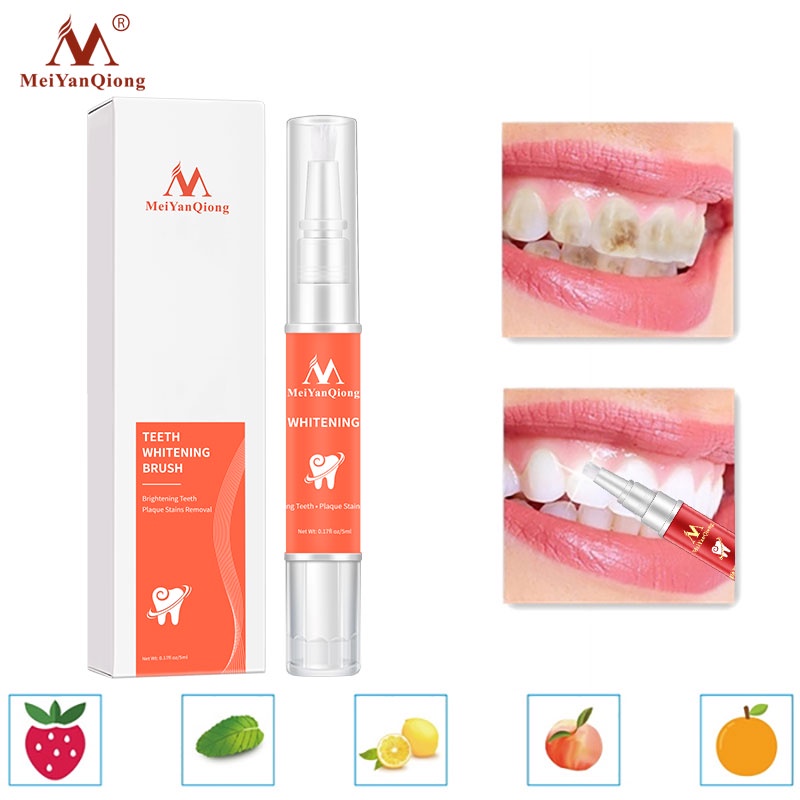 MeiYanQiong Teeth Whitening Pen Bút Gel Làm Trắng Răng Loại Bỏ Vết Bẩn Chất Lượng Cao Loại Bỏ Vết Bẩn Mảng Bám Cho Hàm Răng Trắng Sáng Khỏe Mạnh giúp răng chắc khỏe và trắng sáng tự nhiên Oral Hygiene Cleaning 5ml