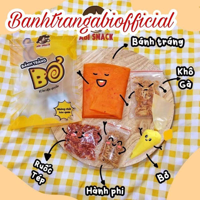 Bánh Tráng Bơ Abi ❤ Freeship ❤ Tặng Kèm Tuýp Bơ thơm béo ngậy - Abi Snack