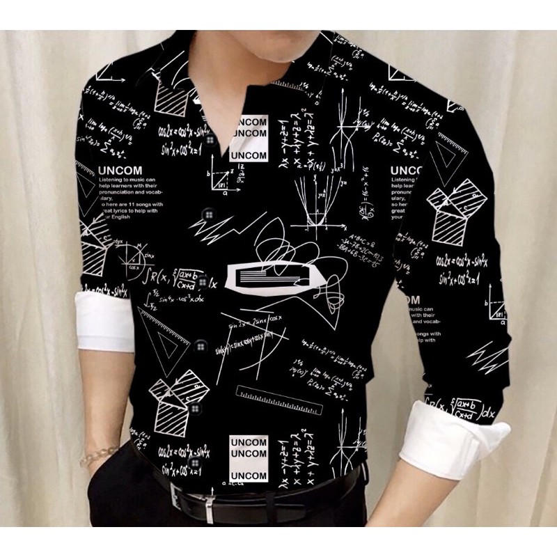 Áo sơ mi nam hoạ tiết Bigsize tay dài