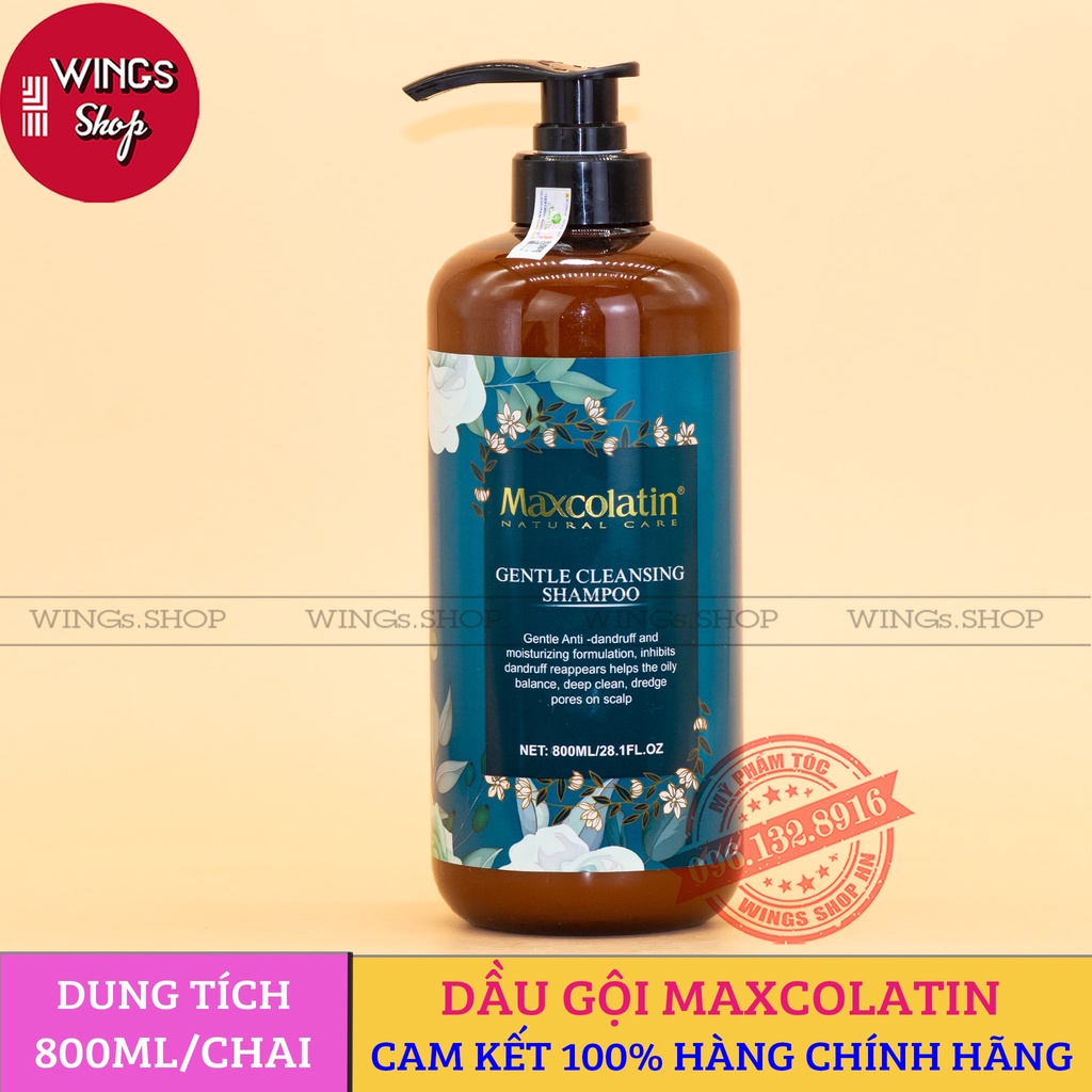Cặp Dầu Gội Xả Maxcolatin Phục Hồi Tóc Khô Xơ Hư Tổn, Dầu Gội Giảm Rụng Tóc và Ngăn Ngừa Gàu | Wings Shop