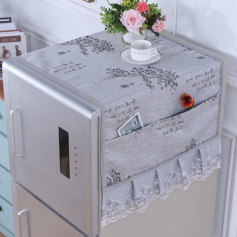 ♥ fridge cover cloth ♥ Trang chủ Tủ lạnh Cover Dustproof Waterwashable Cover Khăn đơn Cửa đôi Tủ lạnh Cover Cover Lò vi sóng Universal Cover ♥ fridge cover cloth with pocket