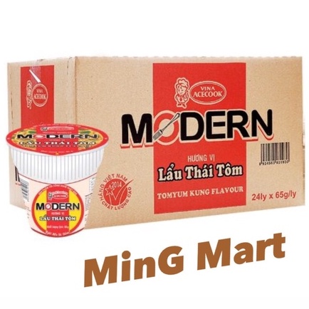 Thùng Mì Ly Modern 24 hộp Lẩu Thái Tôm Acecook