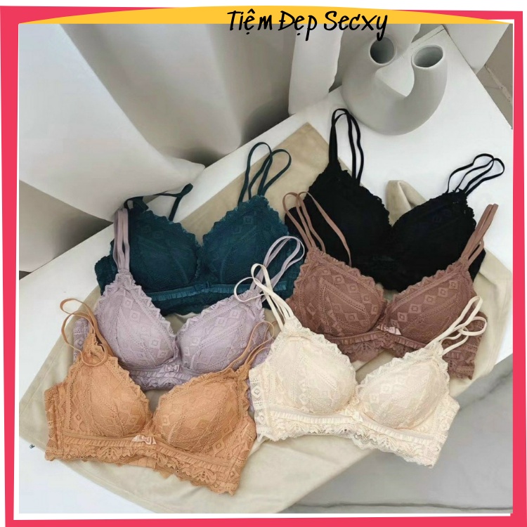 Áo Lót Ren - Aó Ngực Ren Nâng Ngực Đệm Hơi Mềm Như Bún Không Gọng Siêu Ôm Nâng Đẩy Tạo Khe Cao Cấp