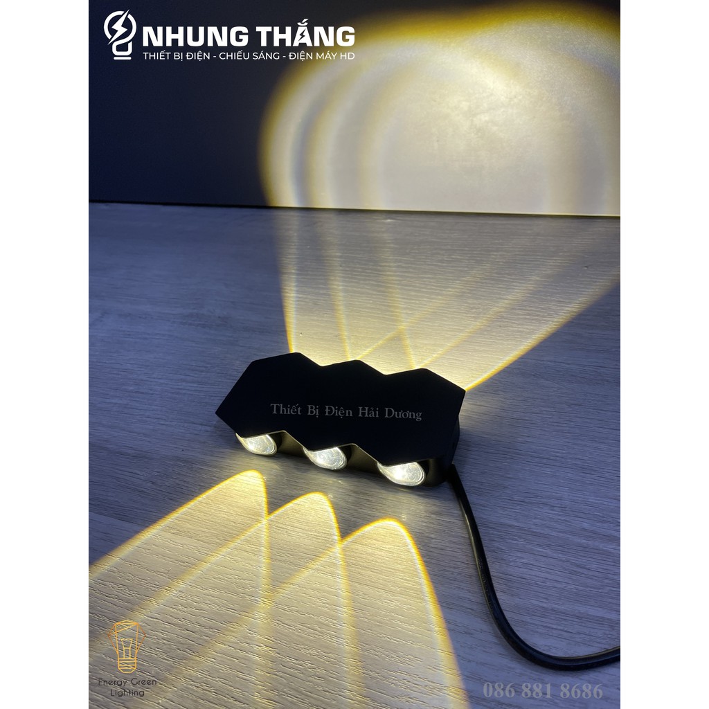 Đèn Hắt Tường Chống Nước 2 Đầu Chiếu Sáng DT-2269 4W-6W Ánh Sáng Trắng/Vàng/Nhiều Màu - Chip Led Siêu Sáng-BH 1 Năm