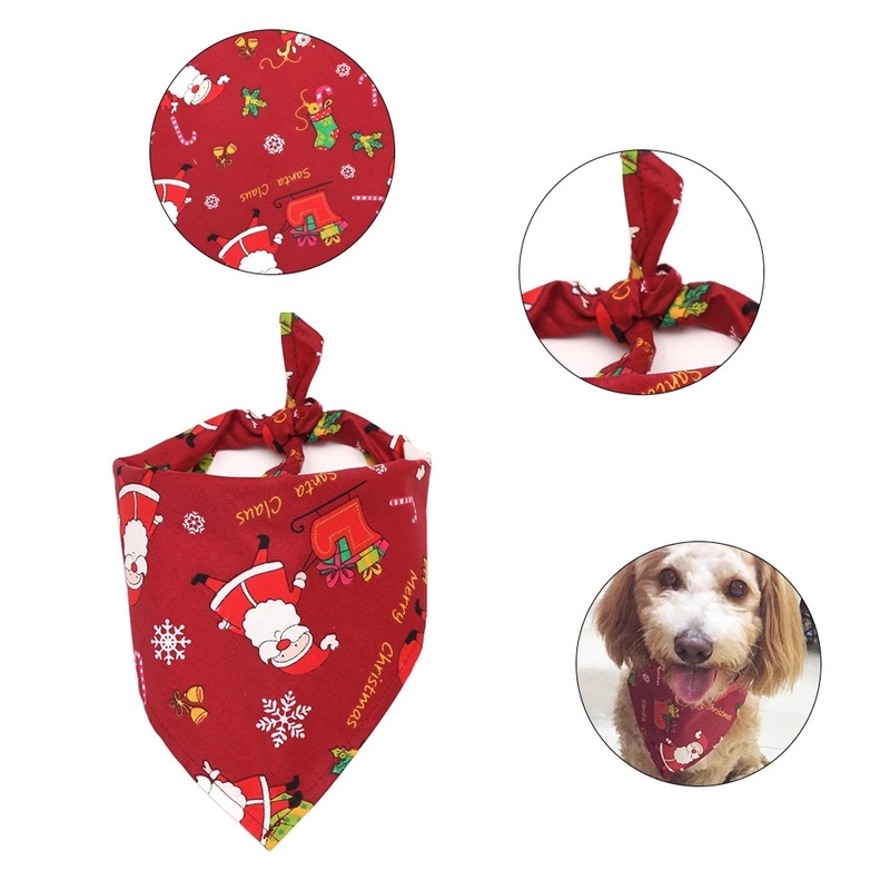 [Merry Christmas] Phụ Kiện Trang Trí Giáng Sinh Cho Thú Cưng Phong Cách Kerchief