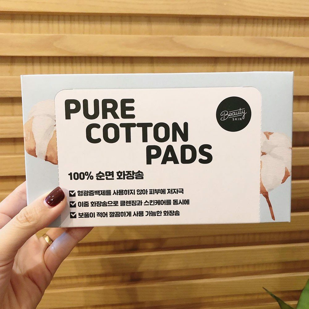 Bông Tẩy Trang Beauty Skin Pure Cotton Pads Hàn Quốc 100 Miếng - Khongcoson