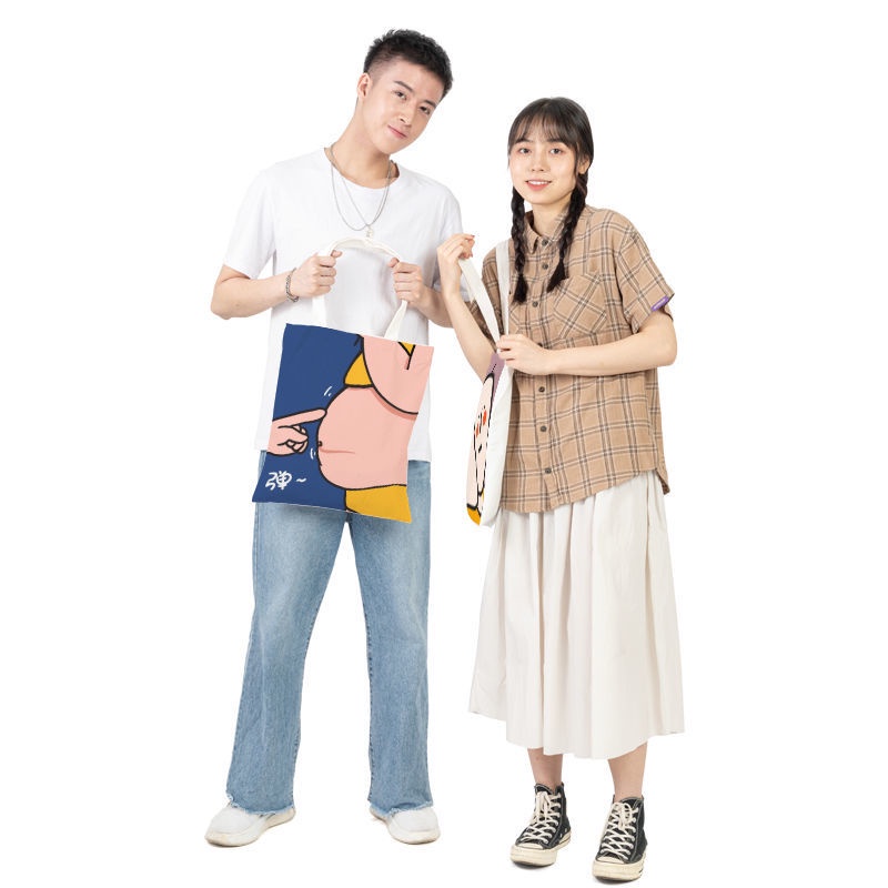 Túi xách canvas thiết kế đơn giản cá tính cho học sinh