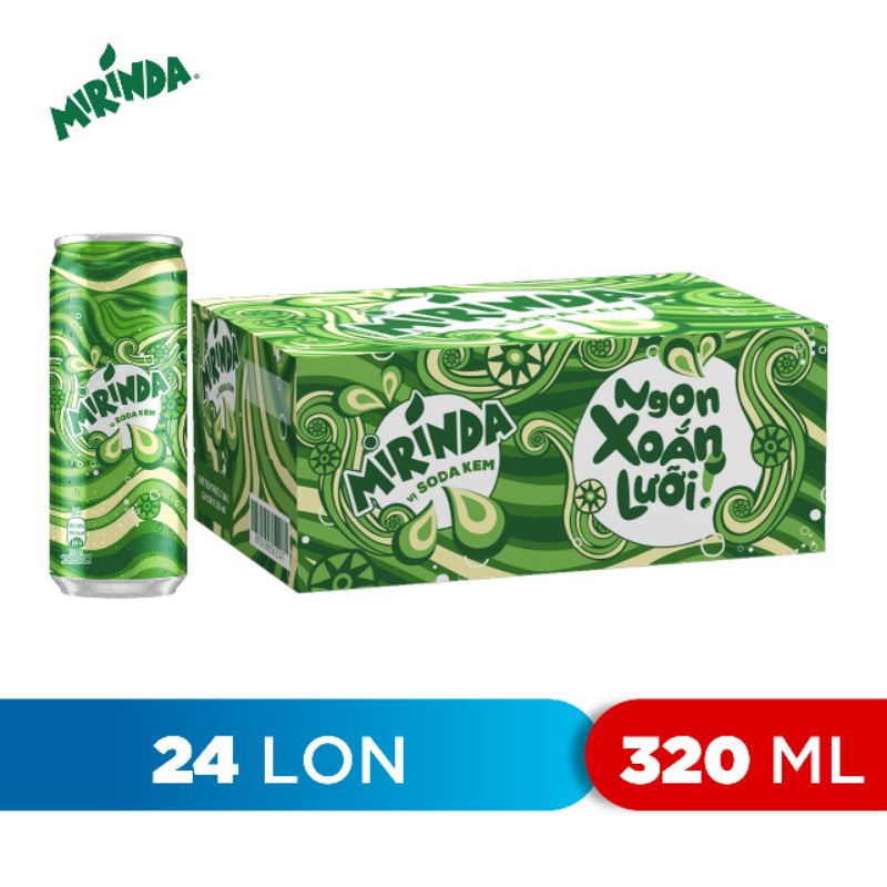 [Freeship70k] Thùng 24 lon Mirinda soda kem 320ml