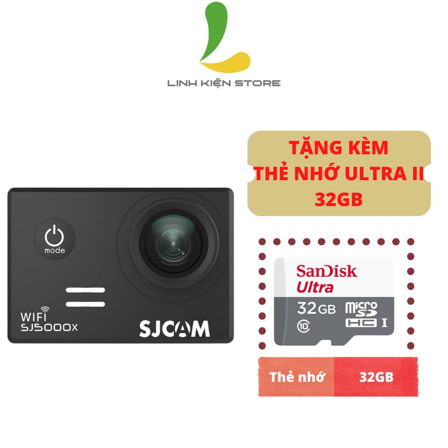 Camera hành trình SJCAM SJ5000X tặng kèm thẻ nhớ Micro Utra 32GB - Bảo hành 12 tháng