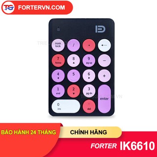 Bàn phím số không dây cao cấp - forter ik6610 - màu đen
