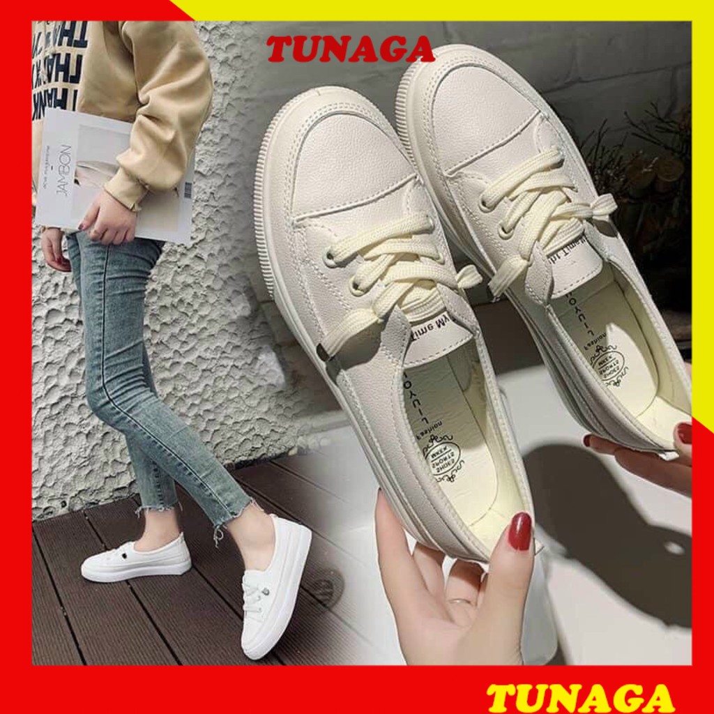 [QUÀ TẶNG DÂY BUỘC TÓC HOA CÚC BẠN NHÉ] Giày Slip On, Giày Trắng Đi nhẹ và Thoáng chân | BigBuy360 - bigbuy360.vn