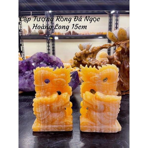 Cặp Tượng Rồng Đá Ngọc Hoàng Long Phong Thuỷ