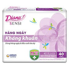 Băng vệ sinh hàng ngày Diana kháng khuẩn 40 miếng(tặng 4 miếng )