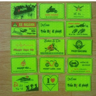 combo 15 logo phuot , logo phản quang tem xe