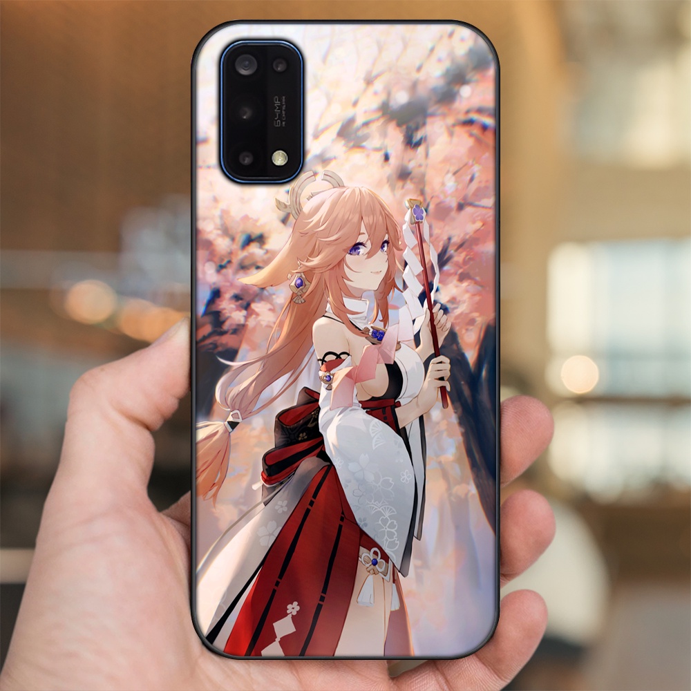 Ốp lưng Realme 7 Pro viền đen in hình Yae Miko Genshin Impact