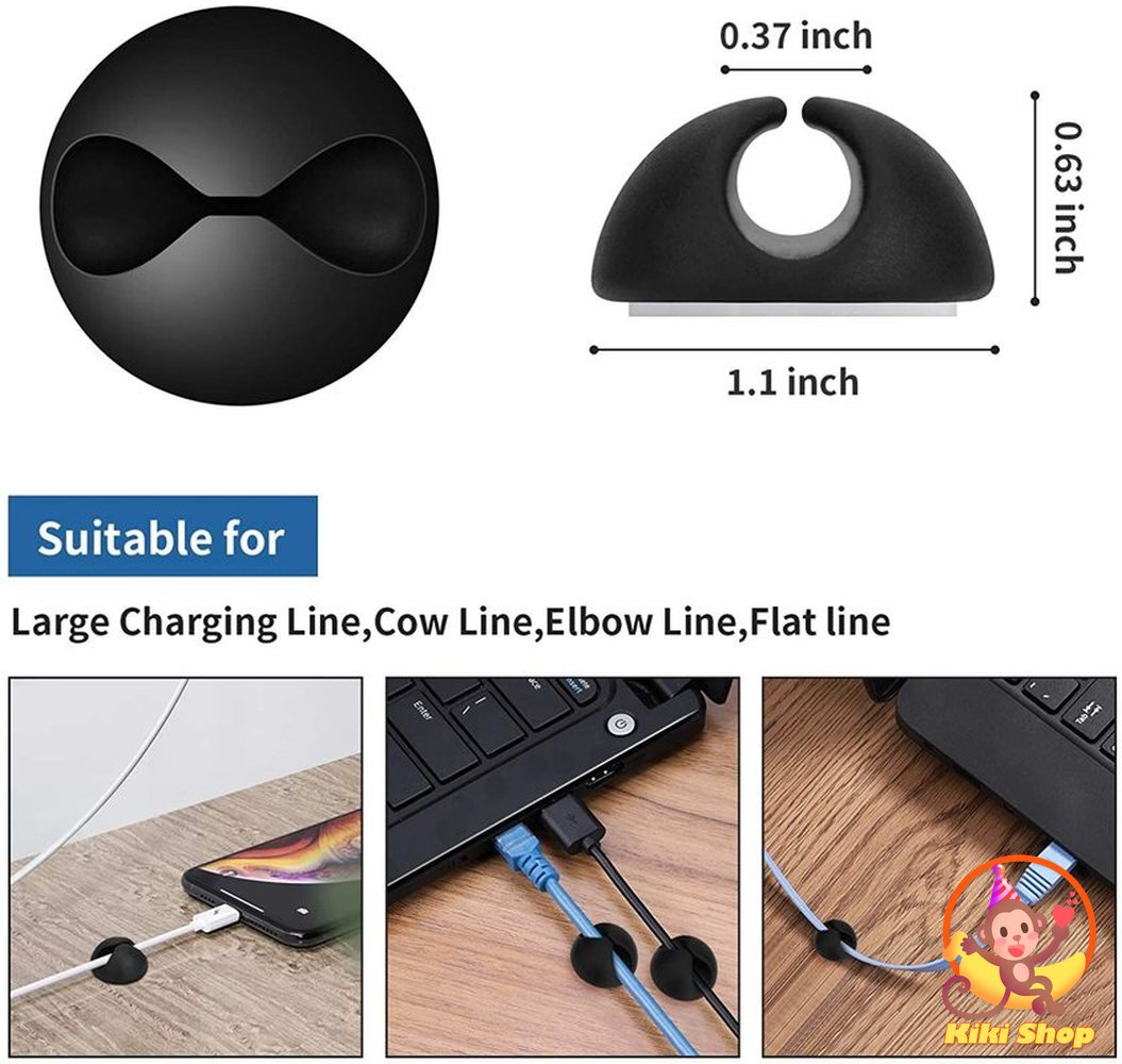 Cable Organizer Silicone USB Cable Winder Desktop Tidy Management Clips Cable Holder for Mouse Headphone Wire Organizer | BigBuy360 - bigbuy360.vn