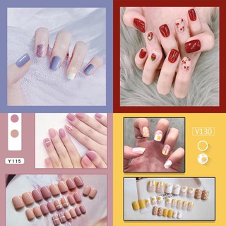 Bộ 24 Móng Tay Giả đáng yêu nhiều màu chống nước