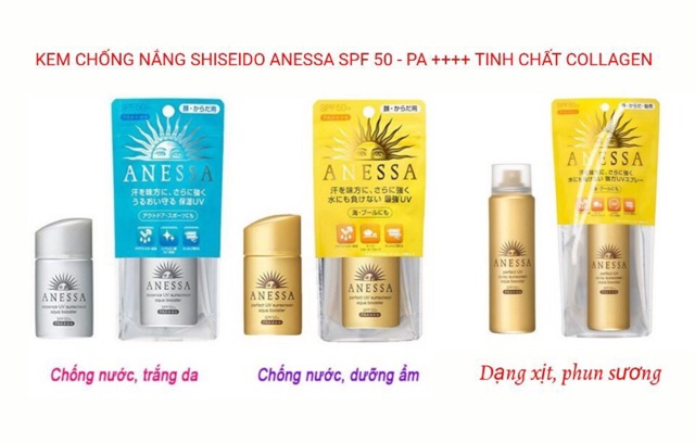 Kem chống nắng Shiseido Anessa perfect UV Spray Sunscreen Aqua Booster SPF50+/PA++++