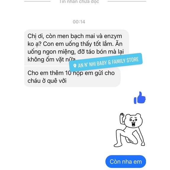Men vi sinh tiêu hóa cho bé men sống bạch mai plus lợi khuẩn ngừa táo bón tốt tiêu hóa