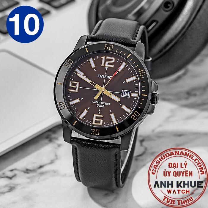 Đồng hồ nam dây da Casio chính hãng Anh Khuê MTP-VD01 Series (45mm)