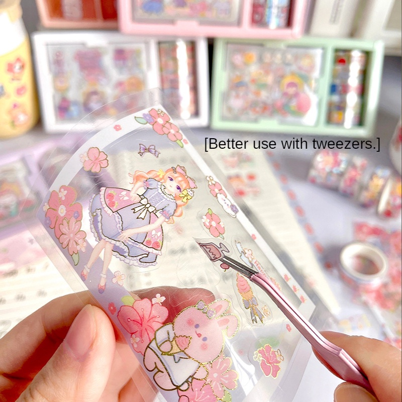 Set Băng Dính Washi Hình Nhân Vật Hoạt Hình Nhật Bản Trang Trí Thủ Công