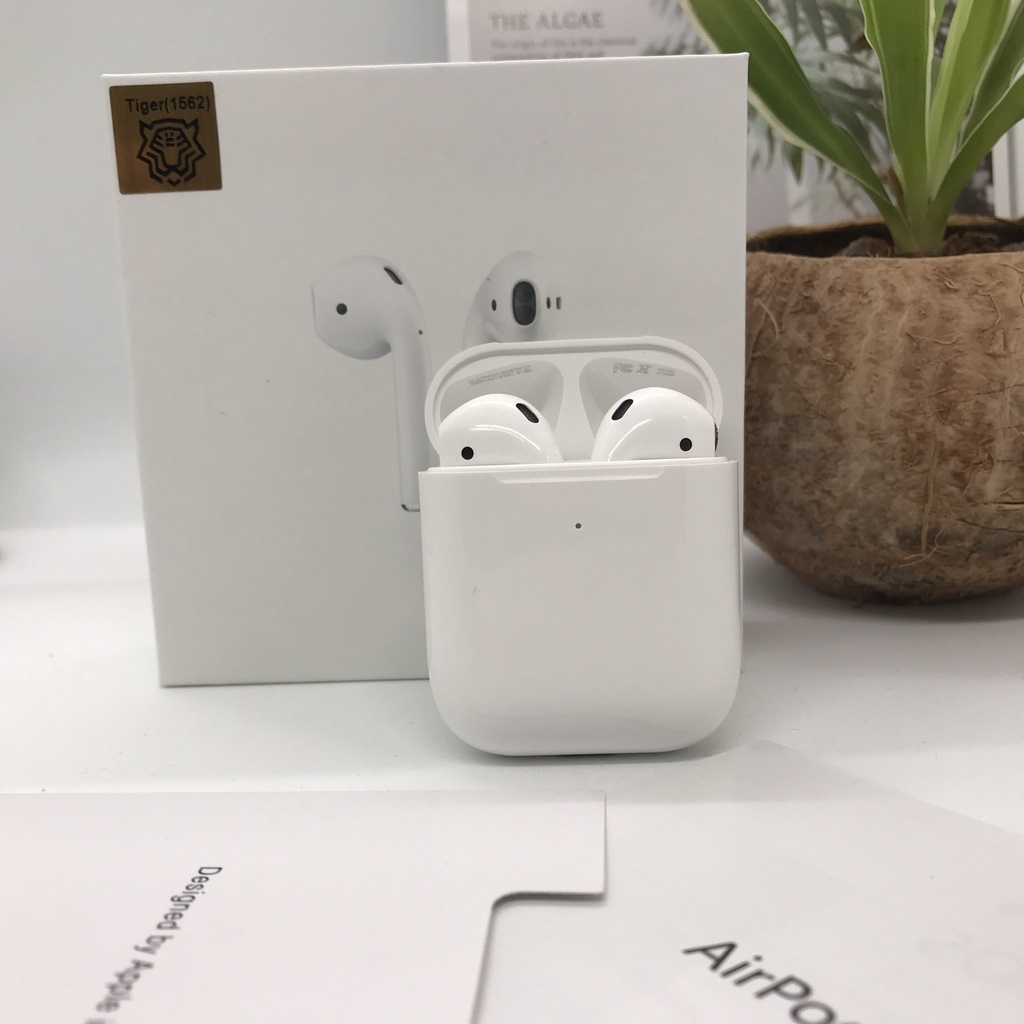 Tai Nghe Bluetooth AirPods 2 Hổ Vằn 1562M [BẢO HÀNH 12 THÁNG] Định Vị Đổi Tên sạc không dây pin 4-5 tiếng,Tặng kèm dâsạc