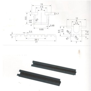 RAY CỬA LÙA NHÔM (1 BỘ RAY) ray lùa cho tủ quần áo, vách ngăn