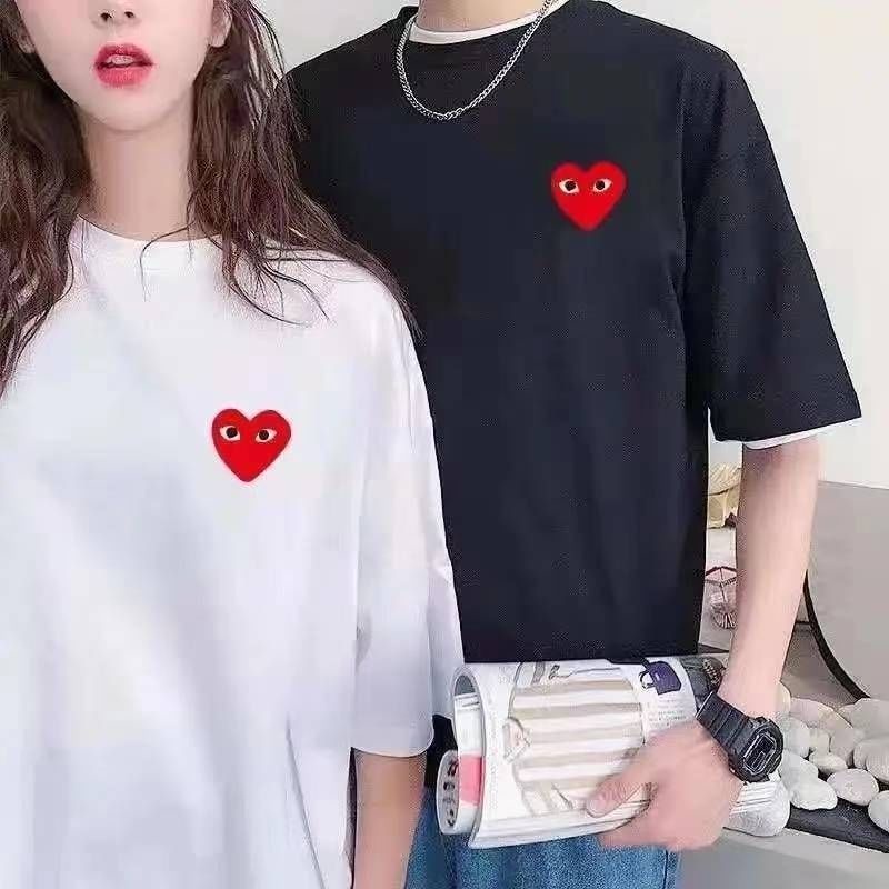 Áo Thun Cotton Ngắn Tay Dáng Rộng Thời Trang Đường Phố Cá Tính Cho Cặp Đô