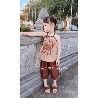 Set yếm nâu trung thu chú cuội cho bé gái