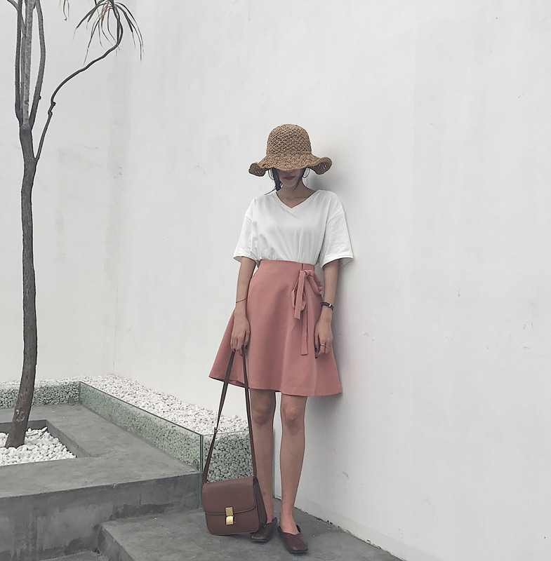 Chân Váy Chữ A Xiaozhainv Thiết Kế Cột Nơ Phong Cách Ulzzang Hàn Quốc 4 Màu Tùy Chọn | BigBuy360 - bigbuy360.vn