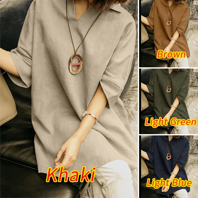 Zanzea Áo Nữ Tay Lửng Cổ Chữ V Thời Trang Quyến Rũ