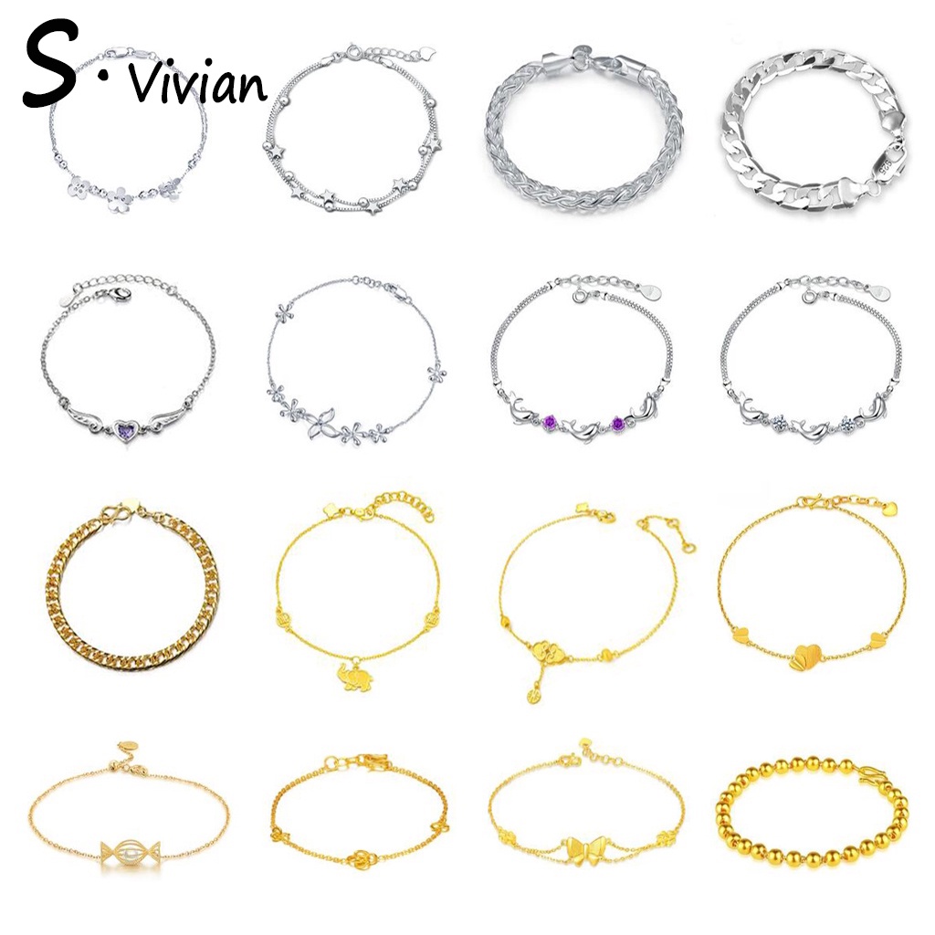 Vòng tay mạ bạc 925 50 mẫu tùy chọn thời trang Hàn Quốc S003