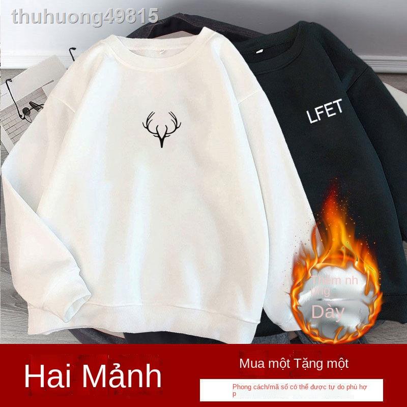 ✺¤Áo len lông cừu của nam giới xu hướng mùa thu và đông trong tuổi teen đẹp trai chui đầu phụ nữ quần rộng rãi
