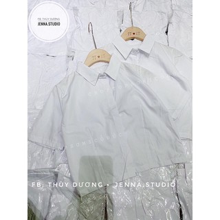 Áo sơ mi croptop trắng