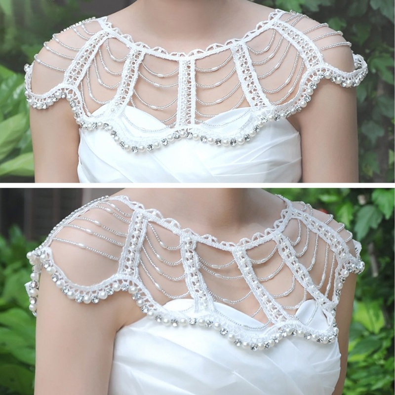 Vòng cổ Đính Hạt Ngọc Trai Nhân Tạo Cho Cô Dâu