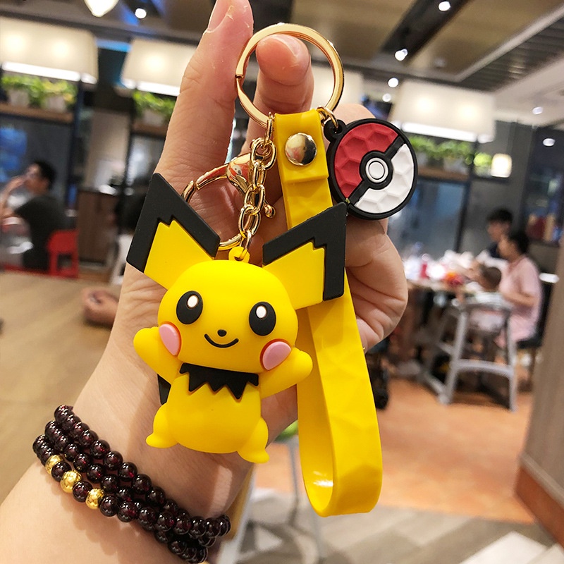 Móc khóa silicon hình pikachu hoạt hình đáng yêu