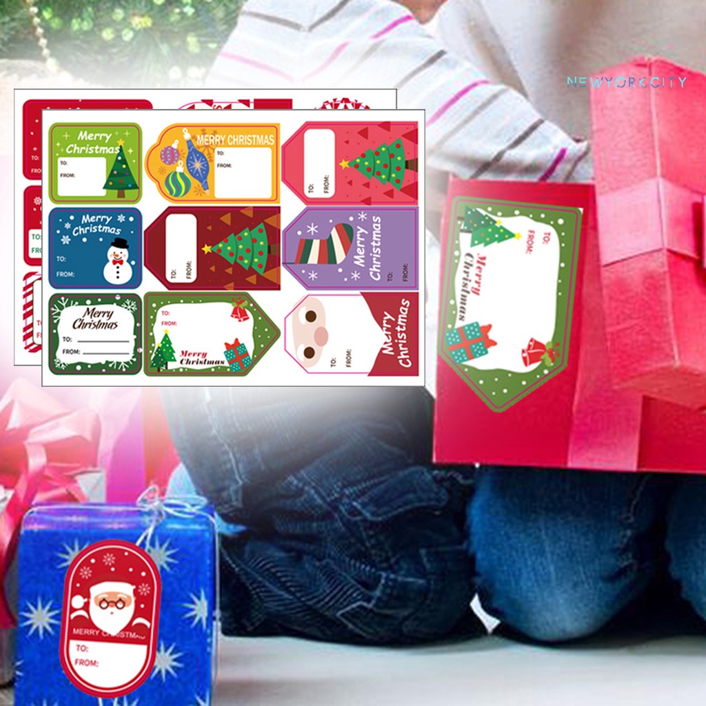Set 2 Tấm Nhãn Dán Tự Dính Màu Sắc Tươi Sáng Trang Trí Giáng Sinh