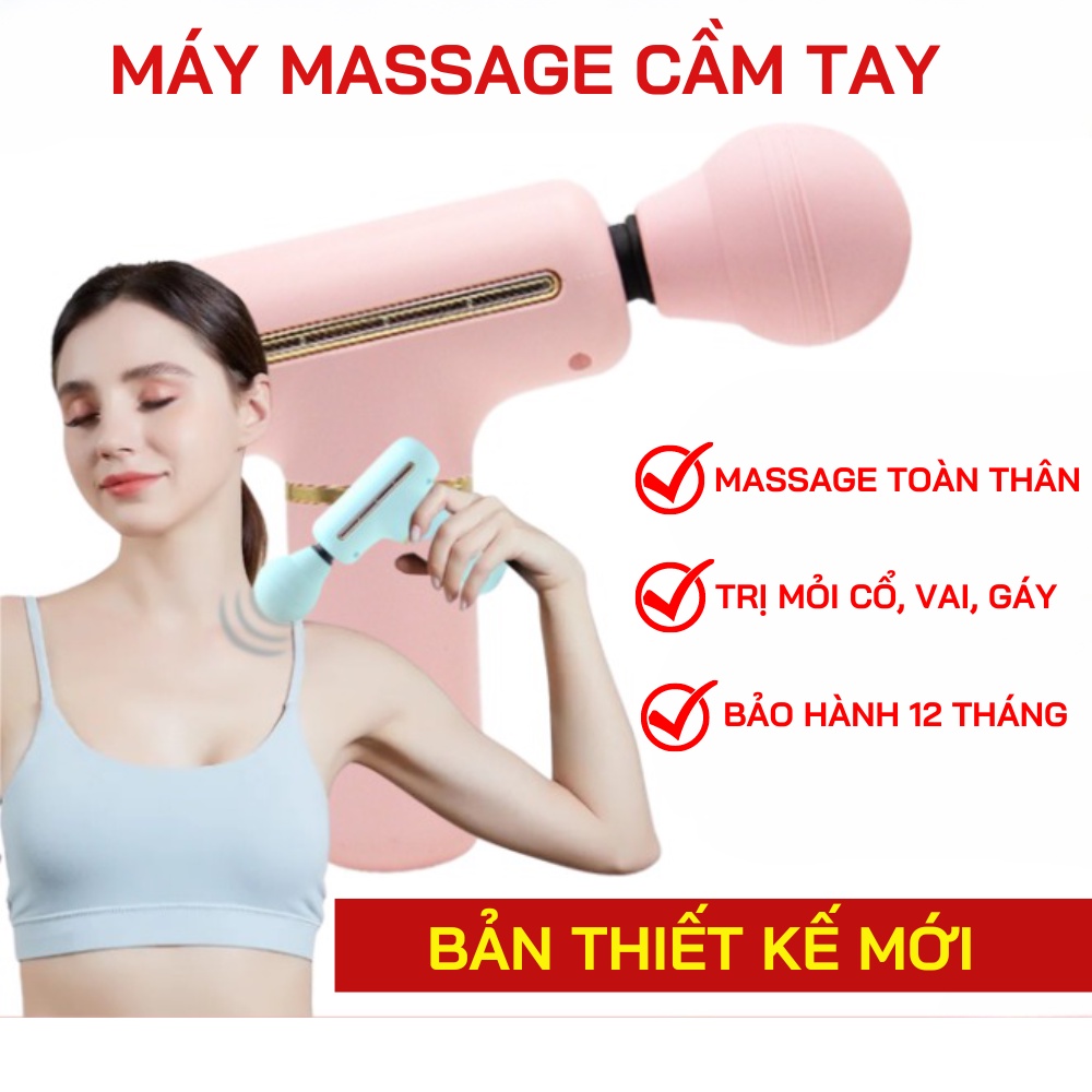 Máy massage rung mini cầm tay, súng massage mini chống mỏi cổ vai gáy, trị toàn thân