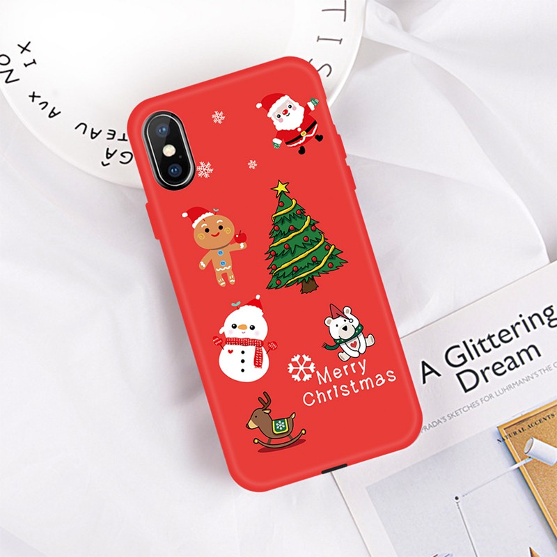 Ốp lưng dẻo silicon hoạt tiết Giáng Sinh cho iPhone 8 7 6 6s Plus XS Max X 10 XR | BigBuy360 - bigbuy360.vn