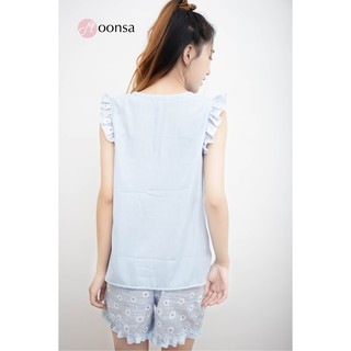 Đồ ngủ Cúc Trắng Xanh [Moonsa] [Tơ Linen]